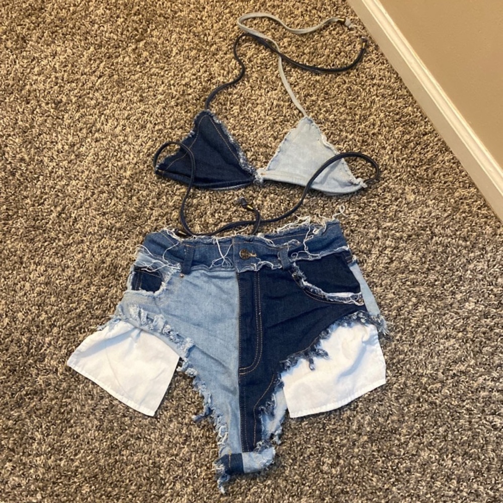 Blue Jean Short Set